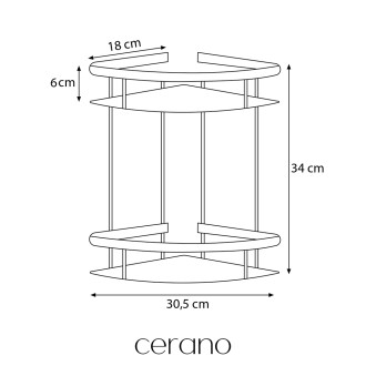 CERANO Nástěnná koupelnová polička Alto černá mat