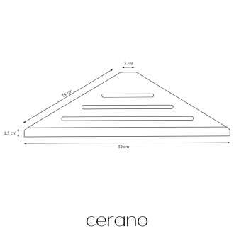 CERANO - Nástěnná koupelnová polička Alto - černá matná - 30x19 cm