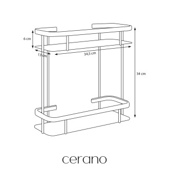 CERANO - Nástěnná koupelnová polička Alto - chrom