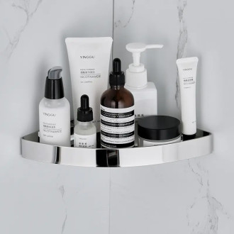 CERANO - Nástěnná koupelnová polička Alto - chrom - 23,5x14,5 cm