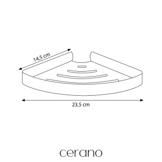 CERANO - Nástěnná koupelnová polička Alto - chrom - 23,5x14,5 cm