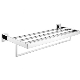 CERANO - Nástěnná polička s držákem na ručníky Alto - chrom - 60 cm