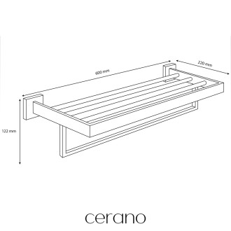CERANO - Nástěnná polička s držákem na ručníky Alto - chrom - 60 cm