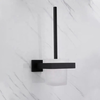 CERANO - Nástěnná WC štětka Alto - černá matná