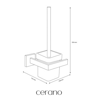 CERANO - Nástěnná WC štětka Alto - černá matná