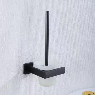 CERANO - Nástěnná WC štětka Polo - černá matná