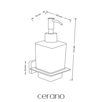 CERANO - Nástěnný dávkovač mýdla Alto - chrom, mléčné sklo