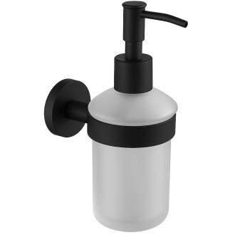 CERANO - Nástěnný dávkovač mýdla Lineo - černá matná, mléčné sklo