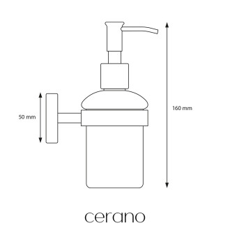 CERANO - Nástěnný dávkovač mýdla Lineo - černá matná, mléčné sklo