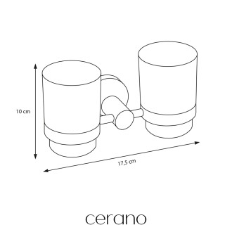 CERANO - Nástěnný držák na dvojici sklenic Lineo - chrom, mléčné sklo