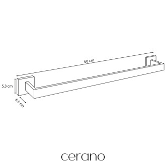 CERANO - Nástěnný držák na ručníky Alto - chrom - 60 cm