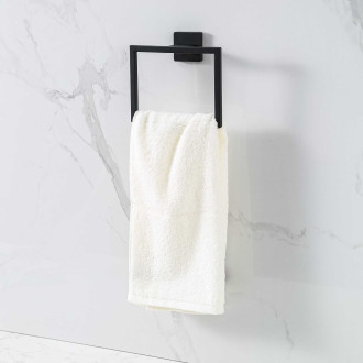 CERANO - Nástěnný držák na ručníky Alto - obdélník - černá matná