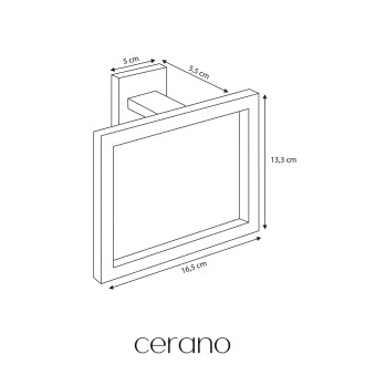 CERANO - Nástěnný držák na ručníky Alto - obdélník - černá matná