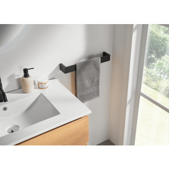 CERANO - Nástěnný držák na ručníky Camill - černá matná - 40 cm