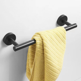 CERANO - Nástěnný držák na ručníky Lineo - černá matná - 60 cm