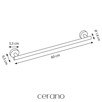CERANO - Nástěnný držák na ručníky Lineo - chrom - 60 cm