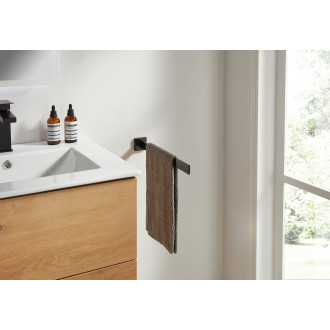 CERANO - Nástěnný držák na ručníky Luciano - černá matná - 39,3 cm