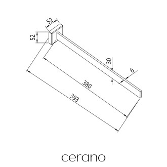 CERANO - Nástěnný držák na ručníky Luciano - černá matná - 39,3 cm