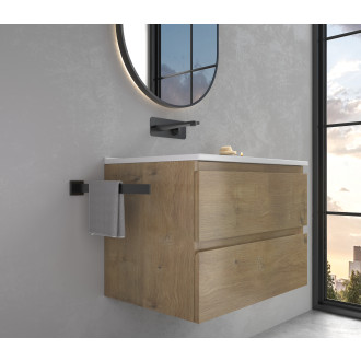 CERANO - Nástěnný držák na ručníky Luciano - černá matná - 39,3 cm