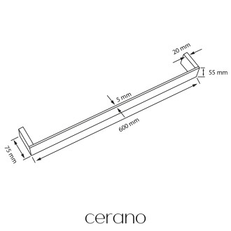CERANO - Nástěnný držák na ručníky Marcell - chrom - 60 cm