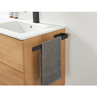 CERANO - Nástěnný držák na ručníky Patrizio - černá matná - 39,5 cm