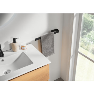 CERANO - Nástěnný držák na ručníky Patrizio - černá matná - 39,5 cm