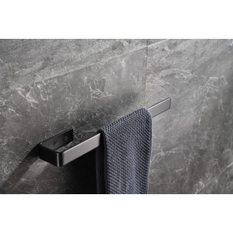 CERANO - Nástěnný držák na ručníky Patrizio - černá matná - 39,5 cm