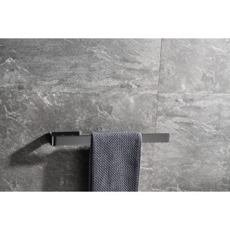 CERANO - Nástěnný držák na ručníky Patrizio - černá matná - 39,5 cm