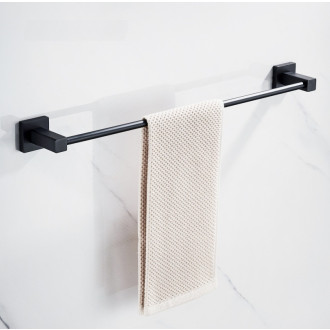 CERANO - Nástěnný držák na ručníky Polo - černá matná - 60 cm
