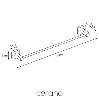 CERANO - Nástěnný držák na ručníky Polo - černá matná - 60 cm