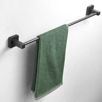 CERANO - Nástěnný držák na ručníky Polo - černá matná - 60 cm