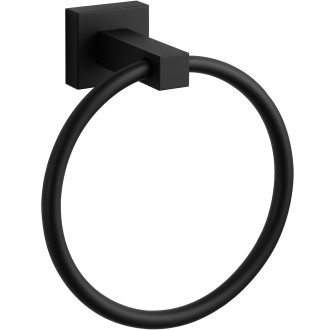 CERANO - Nástěnný držák na ručníky Polo - kruh - černá matná