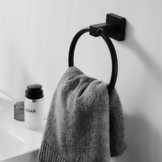 CERANO Nástěnný držák na ručníky Polo černá mat CER-479851