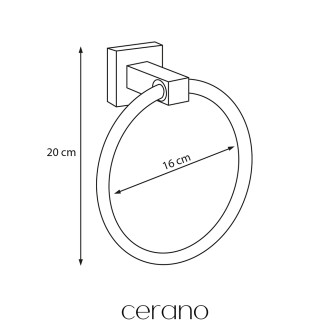 CERANO - Nástěnný držák na ručníky Polo - kruh - chrom
