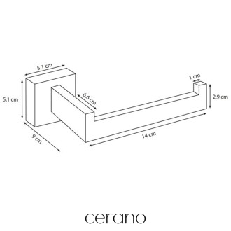 CERANO - Nástěnný držák toaletního papíru Alto - černá matná