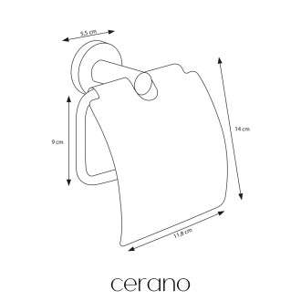 CERANO - Nástěnný držák toaletního papíru Lineo - černá matná