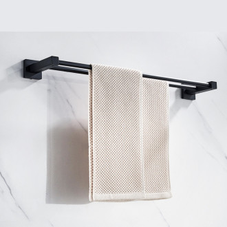 CERANO - Nástěnný dvojitý držák na ručníky Polo - černá matná - 60 cm