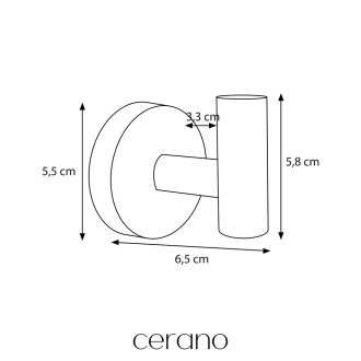 CERANO - Nástěnný věšák na ručníky Lineo - černá matná