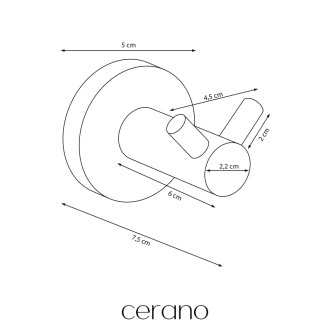 CERANO - Nástěnný věšák na ručníky Lineo - černá matná