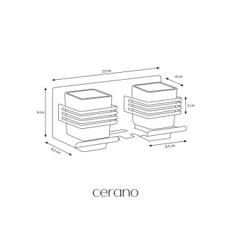 CERANO - Nástěnný/Samolepící držák na zubní kartáčky a kelímky Lero - černá