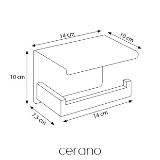 CERANO - Nástěnný/Samolepící držák toaletního papíru Lero - černá matná