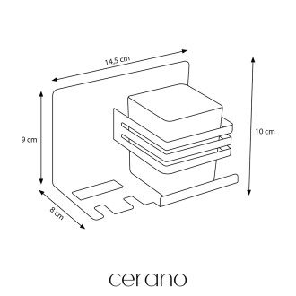 CERANO - Nástěnný/Samolepící organizér na kelímek a drobnosti Lero - chrom