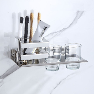 CERANO - Nástěnný/Samolepící organizér na koupelnové doplňky Lero - chrom