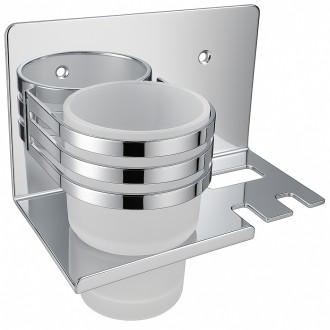 CERANO - Nástěnný/Samolepící organizér na sklenice a drobnosti Balto - chrom