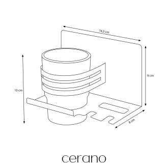 CERANO - Nástěnný/Samolepící organizér na sklenice a drobnosti Balto - chrom