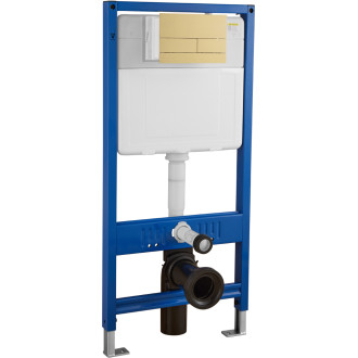 CERANO - Ovladací tlačítko WC modulů Lite/Line - nerezová ocel - kartáčovaná zlatá