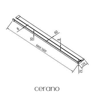 CERANO - Polička/držák na ručníky pro sprchovou zástěnu - 8-10 mm - 30 až 160 cm - černá matná