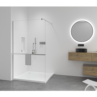 CERANO - Polička/držák na ručníky pro sprchovou zástěnu - 8-10 mm - 30 až 160 cm - chrom