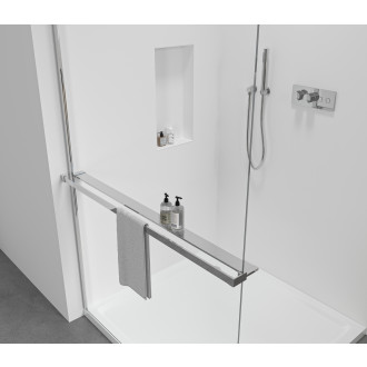 CERANO - Polička/držák na ručníky pro sprchovou zástěnu - 8-10 mm - 30 až 160 cm - chrom