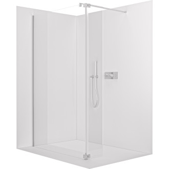 CERANO - Přídavný otočný panel ke sprchové zástěně Onyx - 8 mm - chrom, transparentní sklo - 30x200 cm